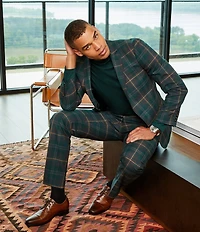Murano Alex Slim Fit Flat Front Plaid Suit Separates Dress Pants
