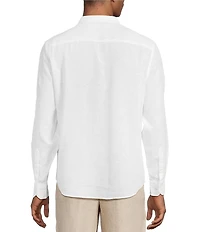 Murano Baird McNutt Linen Classic Fit Mandarin Collar Long Sleeve Woven Shirt