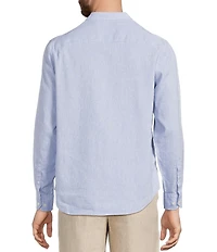 Murano Baird McNutt Linen Classic Fit Mandarin Collar Long Sleeve Woven Shirt