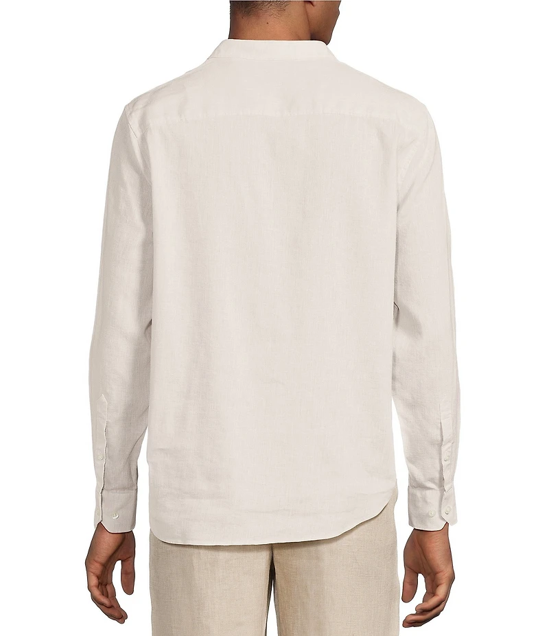 Murano Baird McNutt Linen Classic Fit Mandarin Collar Long Sleeve Woven Shirt