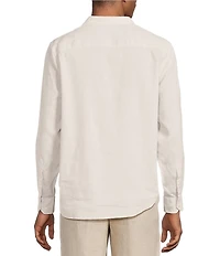 Murano Baird McNutt Linen Classic Fit Mandarin Collar Long Sleeve Woven Shirt