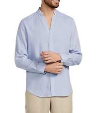 Murano Baird McNutt Linen Classic Fit Mandarin Collar Long Sleeve Woven Shirt