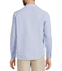 Murano Baird McNutt Linen Classic Fit Mandarin Collar Long Sleeve Woven Shirt