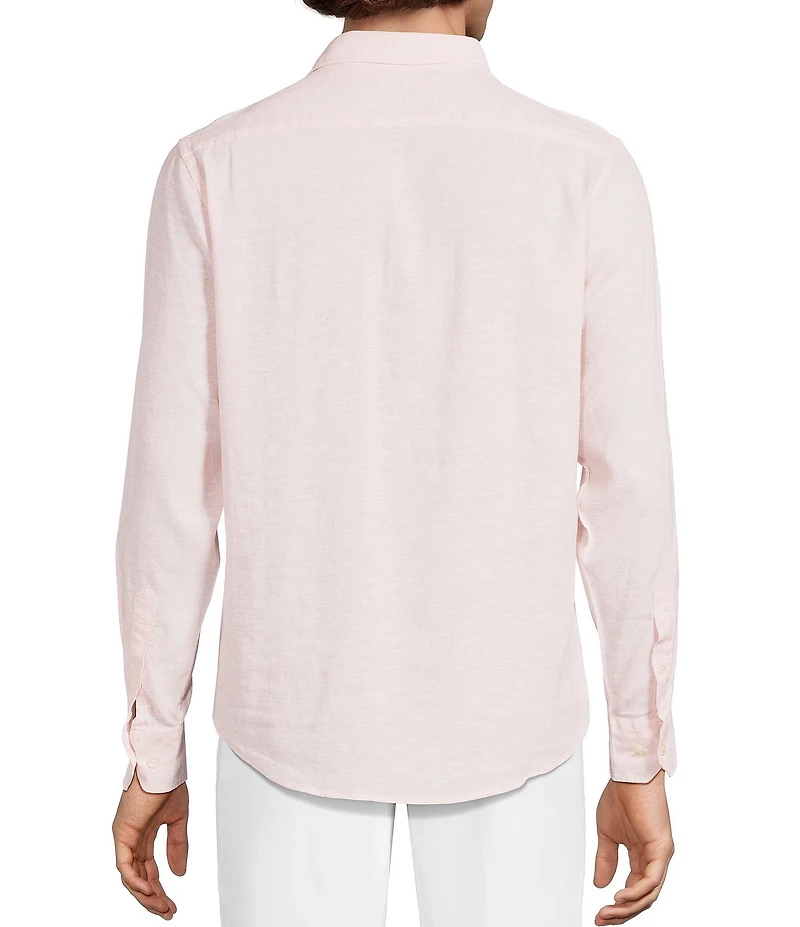 Murano Baird McNutt Linen Classic Fit Solid Long Sleeve Woven Shirt