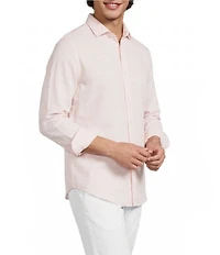 Murano Baird McNutt Linen Classic Fit Solid Long Sleeve Woven Shirt