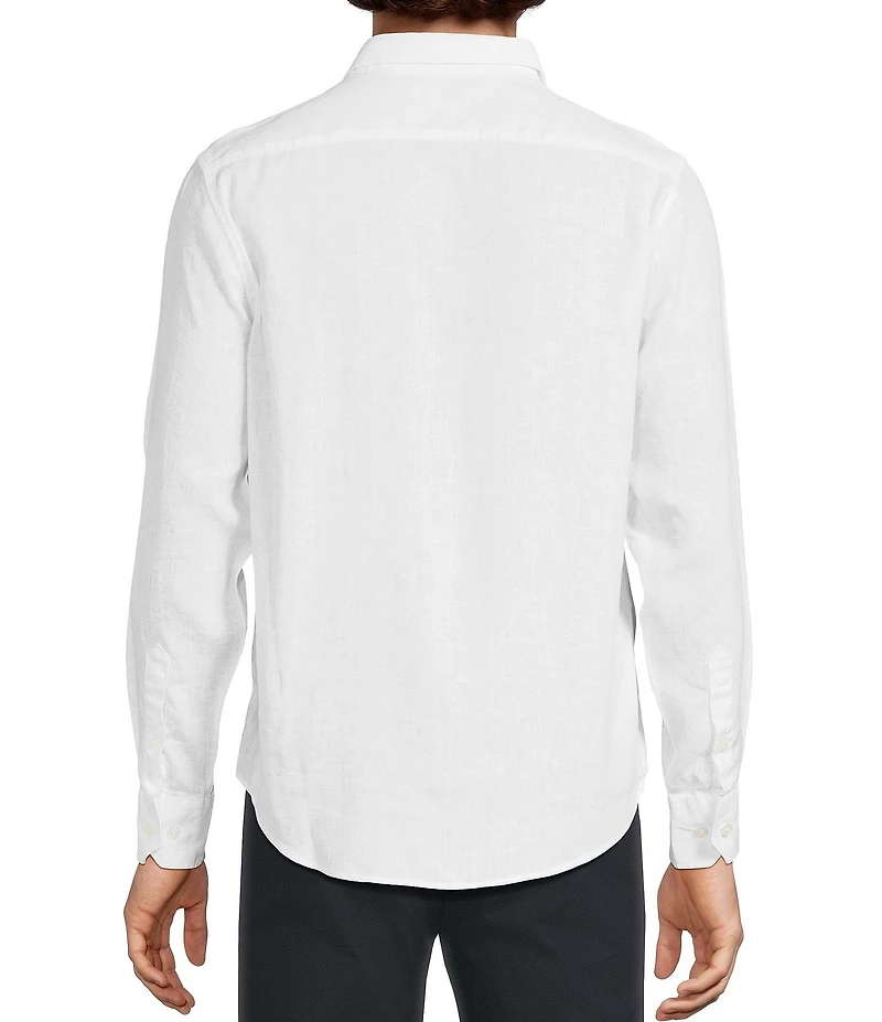 Murano Baird McNutt Linen Classic Fit Solid Long Sleeve Woven Shirt