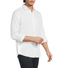 Murano Baird McNutt Linen Classic Fit Solid Long Sleeve Woven Shirt