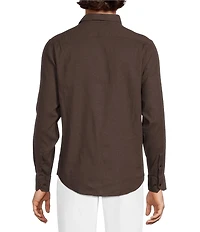 Murano Baird McNutt Linen Classic Fit Solid Long Sleeve Woven Shirt