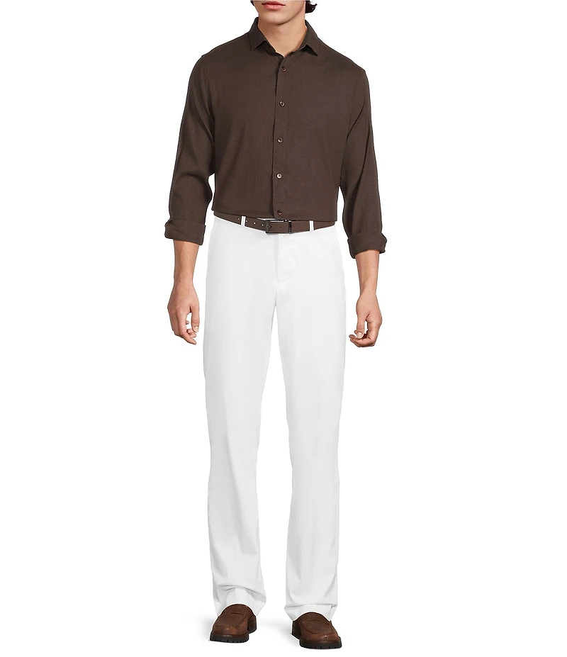 Murano Baird McNutt Linen Classic Fit Solid Long Sleeve Woven Shirt