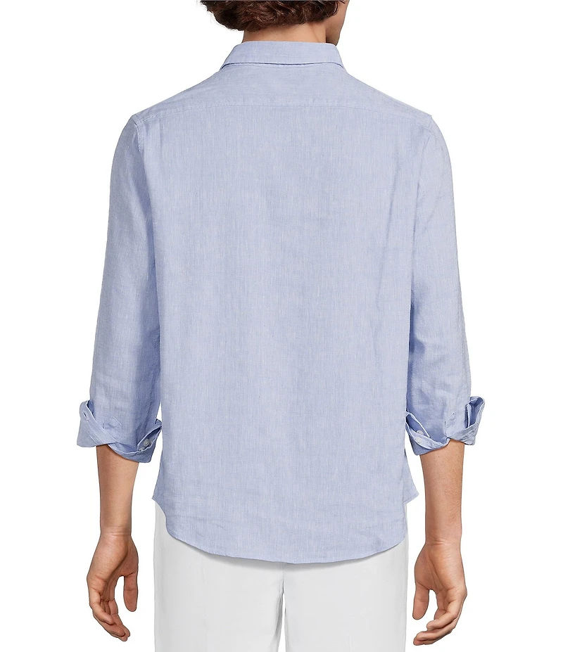 Murano Baird McNutt Linen Classic Fit Solid Long Sleeve Woven Shirt