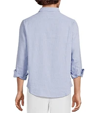 Murano Baird McNutt Linen Classic Fit Solid Long Sleeve Woven Shirt