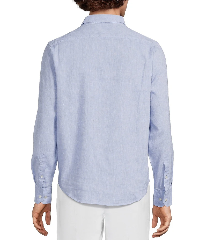 Murano Baird McNutt Linen Classic Fit Solid Long Sleeve Woven Shirt