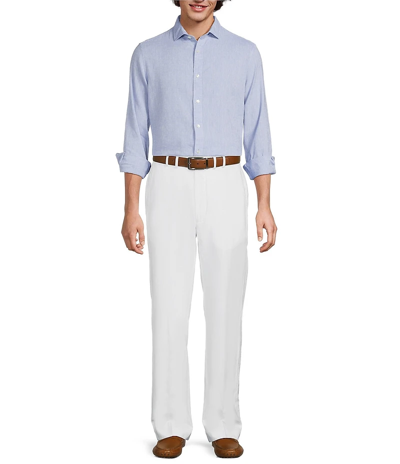 Murano Baird McNutt Linen Classic Fit Solid Long Sleeve Woven Shirt