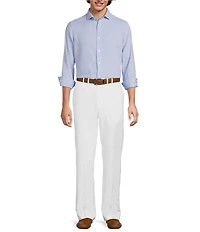 Murano Baird McNutt Linen Classic Fit Solid Long Sleeve Woven Shirt