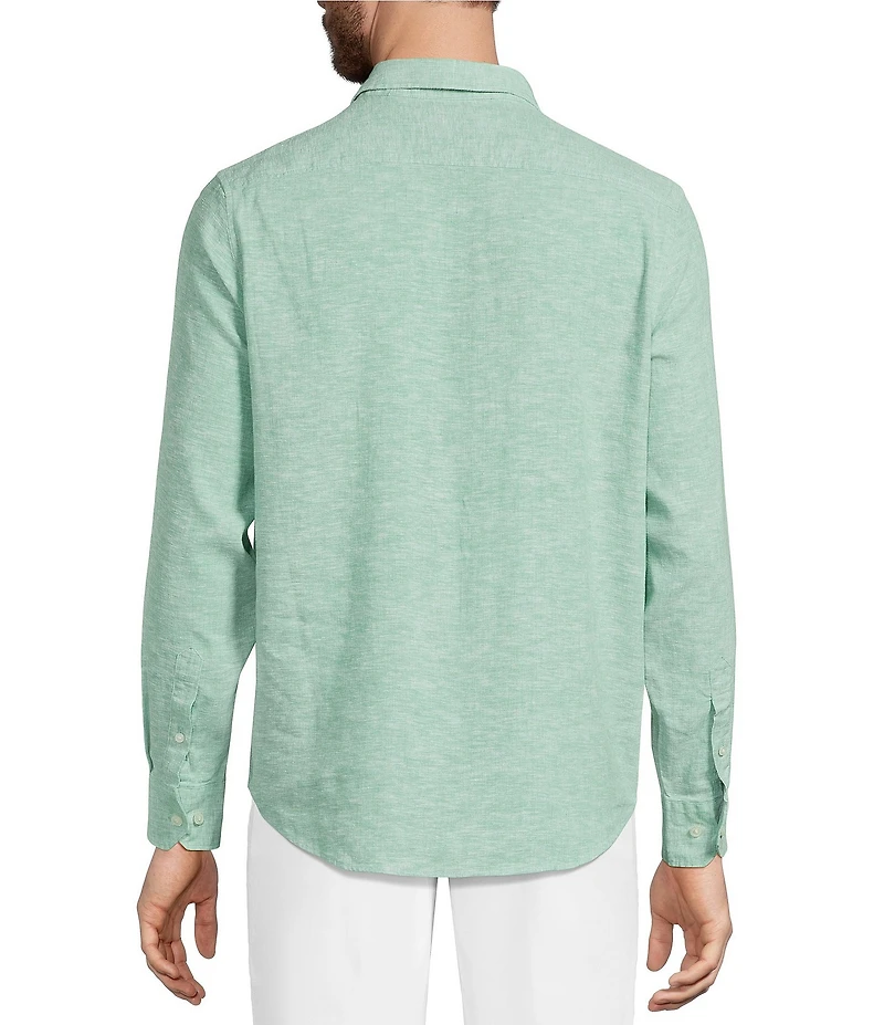 Murano Baird McNutt Linen Classic Fit Solid Long Sleeve Woven Shirt
