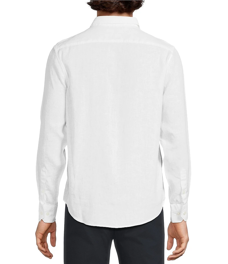 Murano Baird McNutt Linen Classic Fit Solid Long Sleeve Woven Shirt