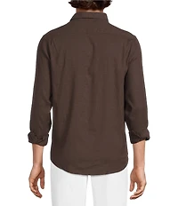 Murano Baird McNutt Linen Classic Fit Solid Long Sleeve Woven Shirt