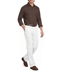 Murano Baird McNutt Linen Classic Fit Solid Long Sleeve Woven Shirt