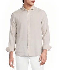 Murano Baird McNutt Linen Classic Fit Solid Long Sleeve Woven Shirt
