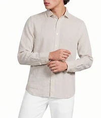 Murano Baird McNutt Linen Classic Fit Solid Long Sleeve Woven Shirt