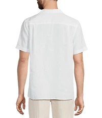Murano Baird McNutt Linen Embroidered Print Woven Camp Shirt