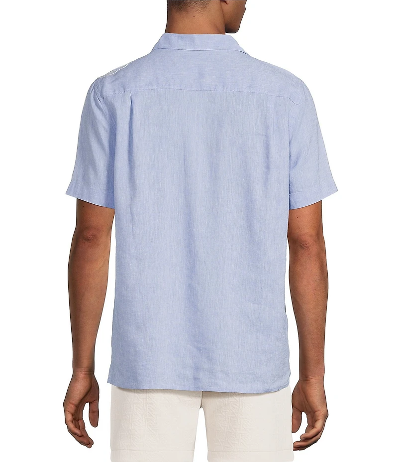 Murano Baird McNutt Linen Embroidered Print Woven Camp Shirt