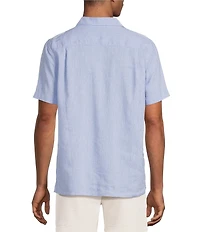 Murano Baird McNutt Linen Embroidered Print Woven Camp Shirt
