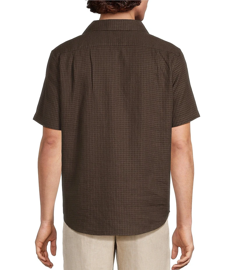 Murano Baird McNutt Linen Pocket Embroidery Short Sleeve Woven Camp Shirt