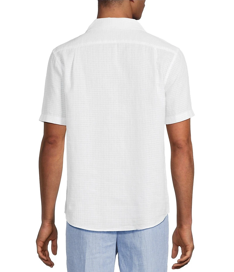 Murano Baird McNutt Linen Pocket Embroidery Short Sleeve Woven Camp Shirt