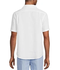 Murano Baird McNutt Linen Pocket Embroidery Short Sleeve Woven Camp Shirt