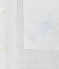 Murano Baird McNutt Linen Pocket Embroidery Short Sleeve Woven Camp Shirt