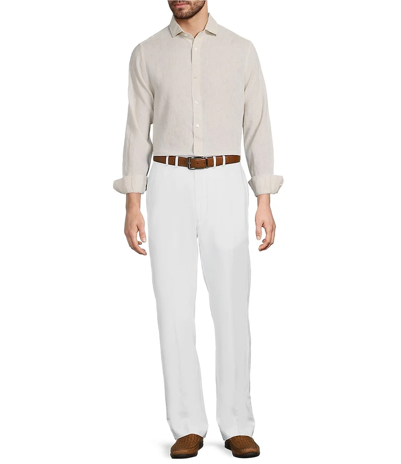 Murano Baird McNutt Linen Relaxed Fit Flat Front Suit Separates Pants