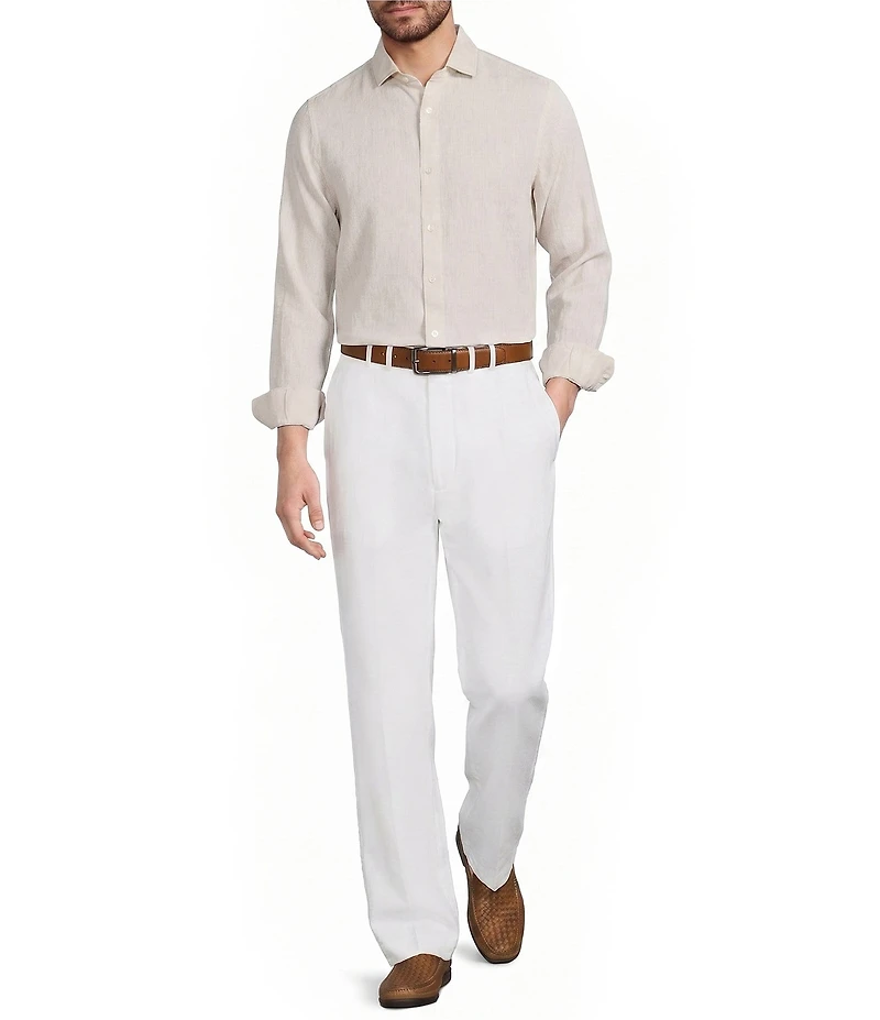 Murano Baird McNutt Linen Relaxed Fit Flat Front Suit Separates Pants