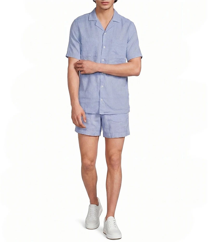 Murano Baird McNutt Linen Short Sleeve Woven Camp Shirt
