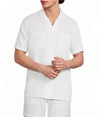 Murano Baird McNutt Linen Short Sleeve Woven Camp Shirt