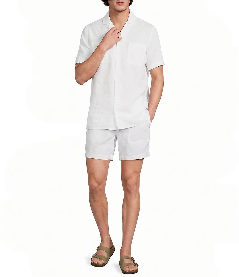 Murano Baird McNutt Linen Short Sleeve Woven Camp Shirt