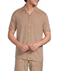 Murano Baird McNutt Linen Short Sleeve Woven Camp Shirt