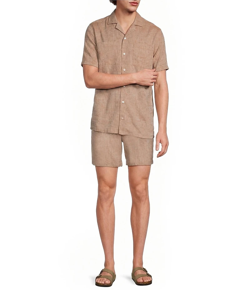 Murano Baird McNutt Linen Short Sleeve Woven Camp Shirt