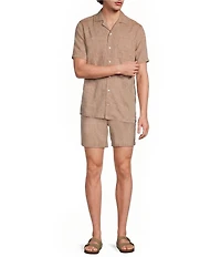 Murano Baird McNutt Linen Short Sleeve Woven Camp Shirt