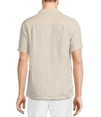 Murano Baird McNutt Linen Slim Fit Dual Pocket Textured Short Sleeve Woven Shirt