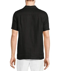 Murano Baird McNutt Linen Slim Fit Dual Pocket Textured Short Sleeve Woven Shirt
