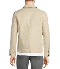 Murano Baird McNutt Linen Slim Fit Jacquard Floral Shirt Jacket