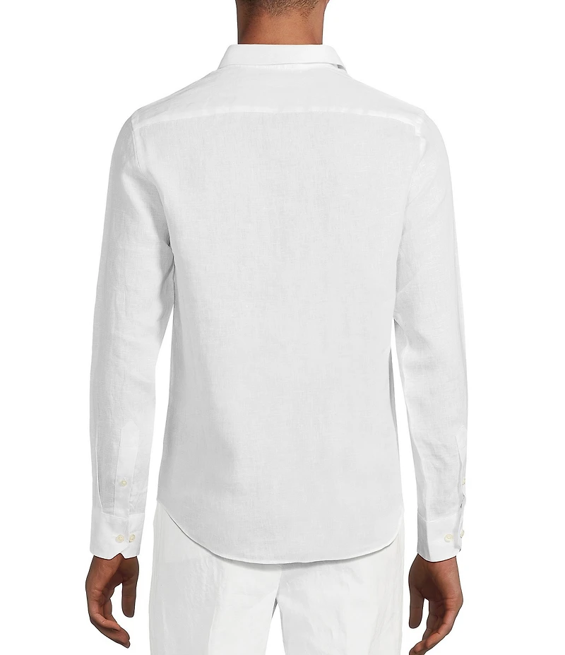 Murano Baird McNutt Linen Slim Fit Solid Long Sleeve Woven Shirt
