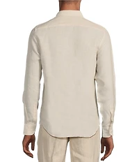 Murano Baird McNutt Linen Slim Fit Solid Long Sleeve Woven Shirt