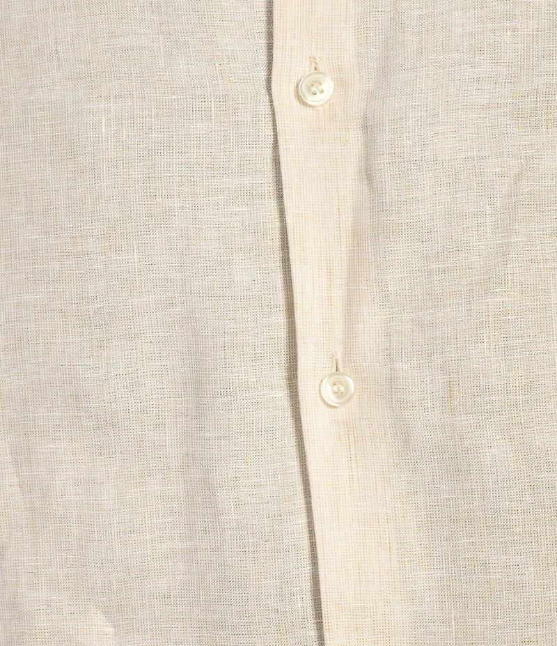Murano Baird McNutt Linen Slim Fit Solid Long Sleeve Woven Shirt