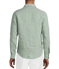 Murano Baird McNutt Linen Solid Long-Sleeve Woven Shirt