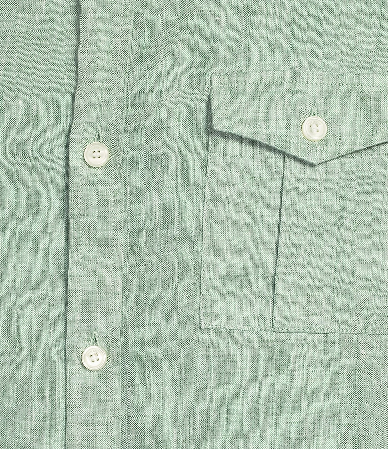 Murano Baird McNutt Linen Solid Long-Sleeve Woven Shirt