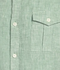 Murano Baird McNutt Linen Solid Long-Sleeve Woven Shirt