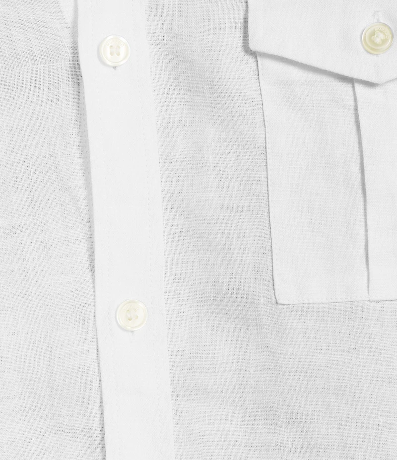 Murano Baird McNutt Linen Solid Long-Sleeve Woven Shirt