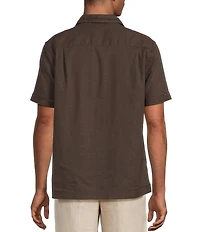 Murano Baird McNutt Linen Stripe Short Sleeve Woven Camp Shirt